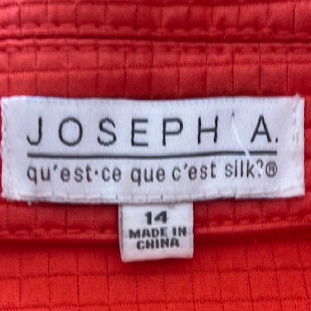 Joseph A. Qu'est ce Que c est Silk? Vintage  Orange Jacket - Picture 5 of 6